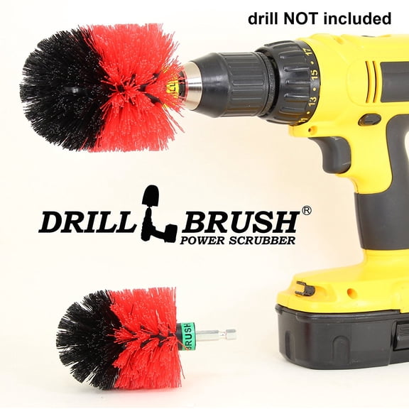 Kitchen and Dishwashing Power Brush Kit Small and Large Stiff Rotary Scrub Brushes