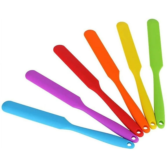 Kitchen, baking, cake frosting, resin craft bulk small silicon scraper (6-piece set), mini silicon scraper tool, long handled heat-resistant can scraper