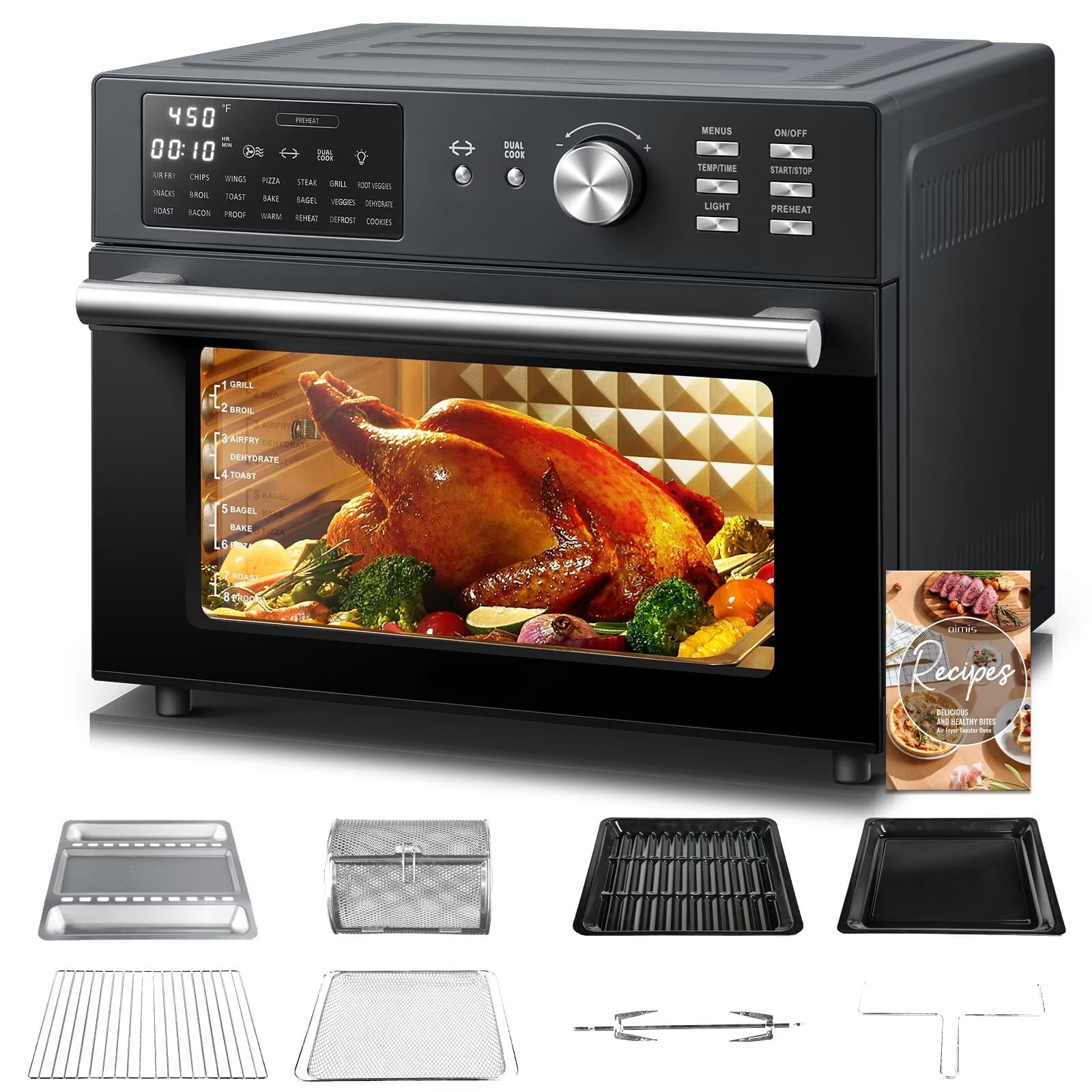 Hysapientia Air Fryer Oven Small Countertop Oven 36L 30-230 Degree Electric  Convection Oven Home Baking Toaster Electric Oven Microwave Russell Hobbs, image size:1600x1600