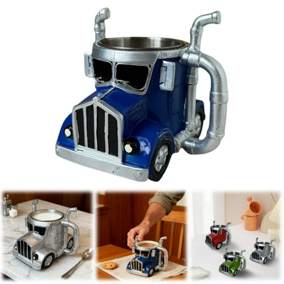 Kitchen cups Kitchen Organizers Semi Trailer Truck Shape Resin Coffee Mug Decorative Cup For Kitchen And Use Desk
