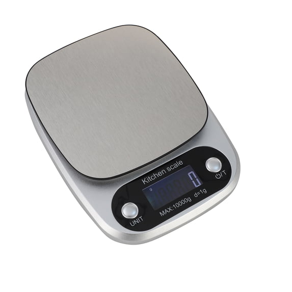 Kitchen electronic scale - precise, small-sized, high-precision gram scale, electronic scale made of stainless steel, for medicinal herbs and coffee roasting.,10kg-1g -Silver
