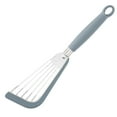 thumbnail image 1 of Stainless Steel Fish Frying Spatula Silicone Fish Frying Spatula Leakage Spatula Stainless Steel Butterfly Spatula Kitchen Steak Spatula Fan Pan Frying Spatula, 1 of 3