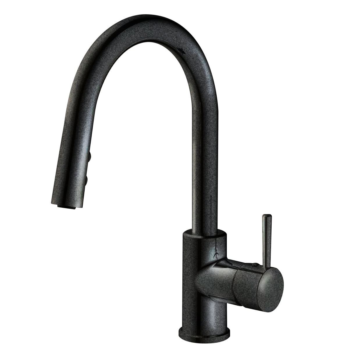 Matte Black Stainless Steel High Arc Kitchen Faucet with Pull-out Spray