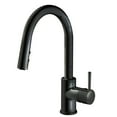 thumbnail image 1 of Kitchen faucet w/ pull down Sprayer, 1 handle, 1 or 3 hole Stainless Matte Black, 1 of 8