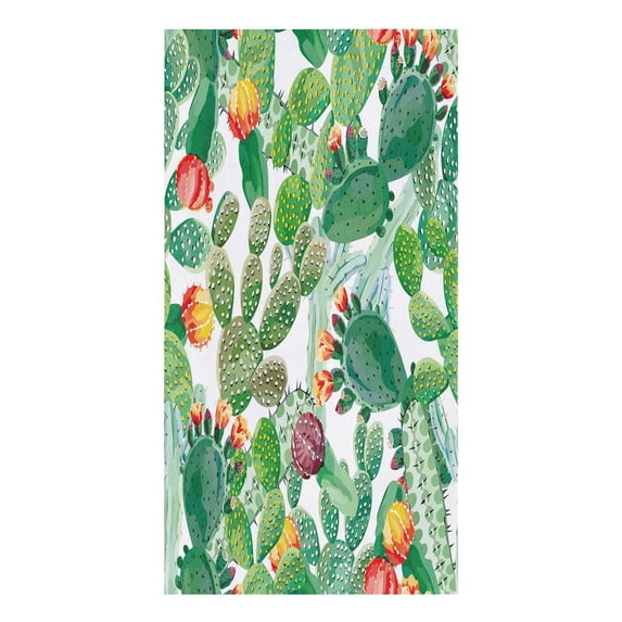Kitchen for Utensils Towel Cleaning Household Tableware Cloth Dish Towel Hand Kitchen Microfiber Sun Cactus Plant Tropical