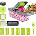 thumbnail image 1 of Kitchen ideas Veggie slicer 16 pieces (Gray, 1) 16 pieces hand operated vegetable slicer, veggie chopper, food chopper, onion cutter., 1 of 4