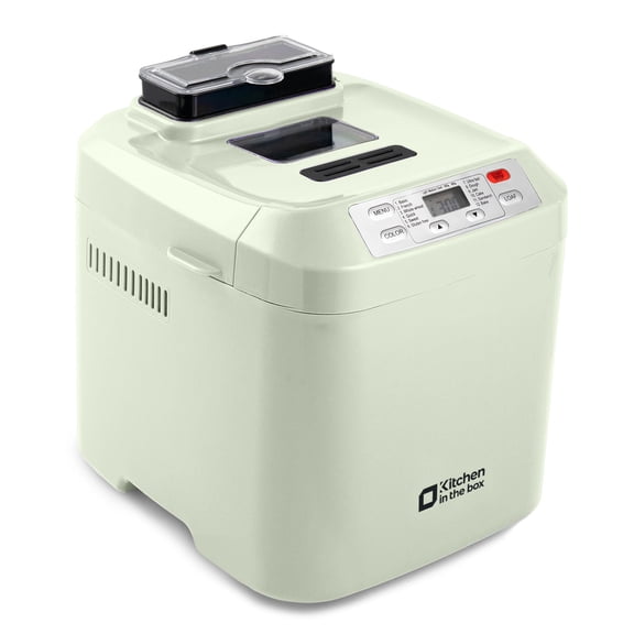 Kitchen in the Box 2lb Bread Maker with Auto Fruit Nut Dispenser, 12-in-1 Gluten-Free Bread Machine, 13H Delay Timer, Nonstick Pan, Keep Warm, Green
