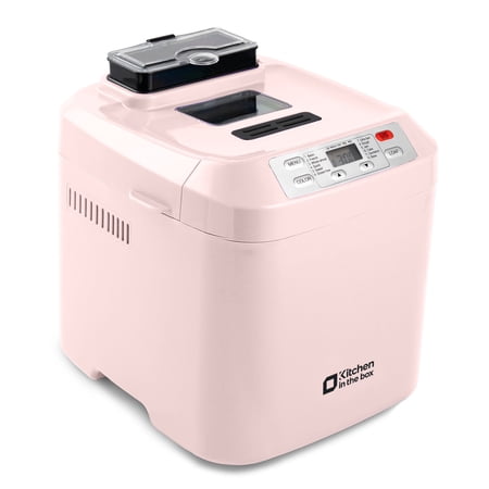Kitchen in the Box 2lb Bread Maker with Auto Fruit Nut Dispenser, 12-in-1 Gluten-Free Bread Machine, 13H Delay Timer, Nonstick Pan, Keep Warm, Pink