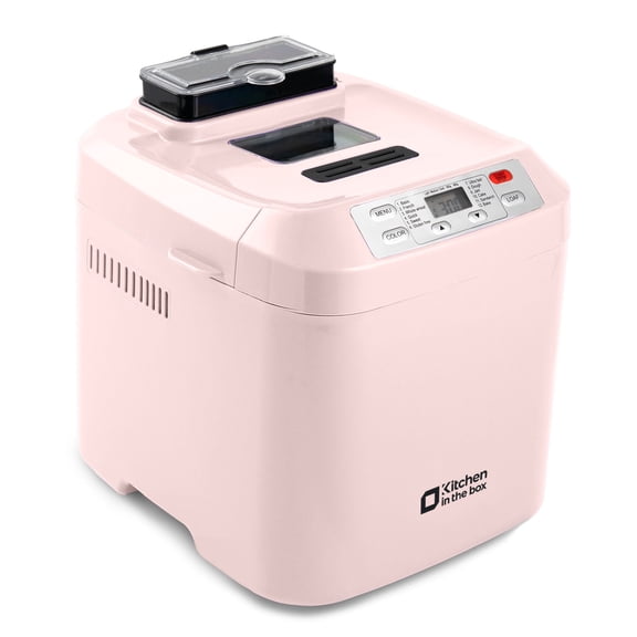 Kitchen in the Box 2lb Bread Maker with Auto Fruit Nut Dispenser, 12-in-1 Gluten-Free Bread Machine, 13H Delay Timer, Nonstick Pan, Keep Warm, Pink