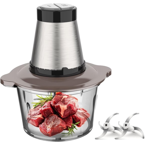 Kitchen in the Box Mini Processors, Electric with Meat & Vegetable - 2 Sets of Bi-Level for Fruits/Meat/Nuts