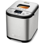 Kitchen in the box 15-in-1 Bread Machine, 2LB Stainless Steel Automatic Bread Maker with Recipes-Silver