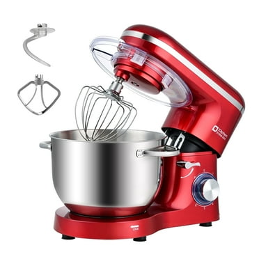 Kitchen in the box Tilt-Head Stand Mixer, Electric Kitchen Mixer with 6.5QT Stainless Steel Bowl, 660W Food Mixer with 6-Speed, Red