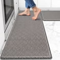 thumbnail image 1 of Kitchen mats for Floor, 2PCS Kitchen Rugs Non-Slip Water and Oil Absorbent Runner Rugs for Kitchen, Floor, Office, 17.3"x30"+17.3"x47", Grey, 1 of 7