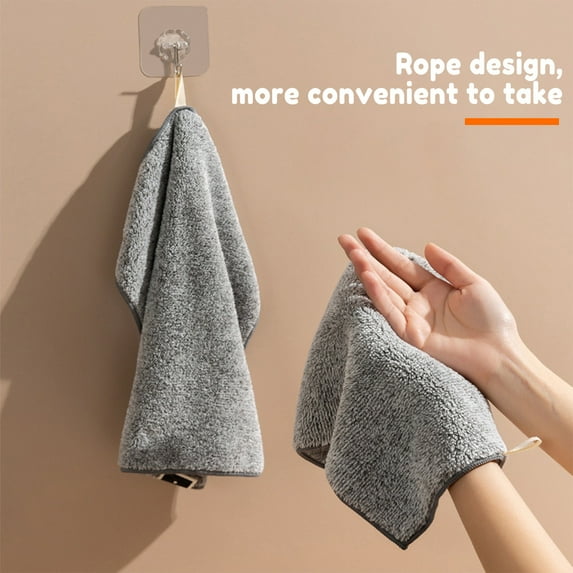 Kitchen Accessories Towels Dishcloths Fast Dish Microfiber Cleaning Drying And Cloths Absorbent Super Cloth Kitchen Cotton Soft Rags Supplies Grey