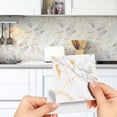 thumbnail image 1 of Kitchen oil-proof tile stickers, 9 Sheets Peel and Stick Backsplash Marble Look Self Adhesive Wall Tile Back Splashes for Kitchen Bathroom Colorful Tiles, 1 of 11