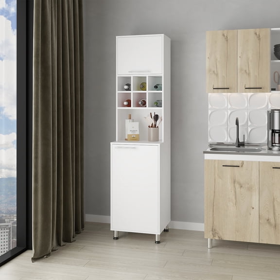 White Engineered Wood / Kitchen Organization Project / Durable Pantry Unit