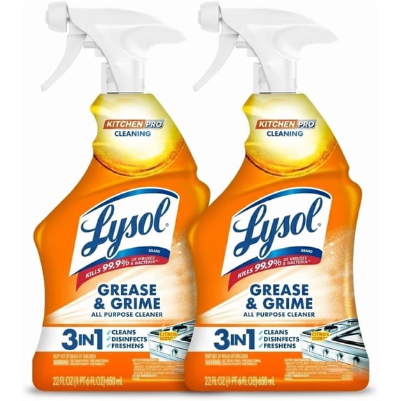 Kitchen professional antibacterial cleaner spray, 22 liquid ounces (2-pack)
