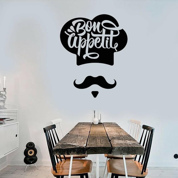 Kitchen restaurant Wall Decal Bon Appetite Chef Cook Kitchen Decor Stickers Home Dining Room Decor Vinyl Removable Decals 42x34cm