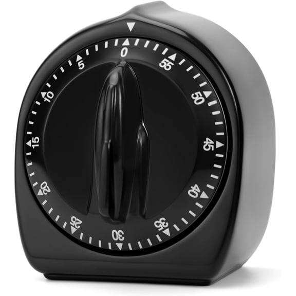 Kitchen s for Cooking, 60 Minute Wind Up - Chef Cooking with Loud Alarm,100% Mechanical Desk -No Batteries Required - Manual Countdown s for Home, Study and Cooking (Black)