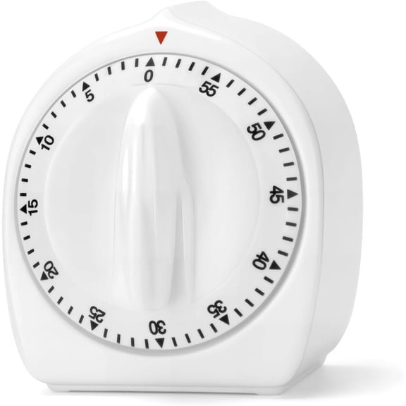Kitchen s for Cooking, 60 Minute Wind Up - Chef Cooking with Loud Alarm,100% Mechanical Desk -No Batteries Required - Manual Countdown s for Home, Study and Cooking (White)