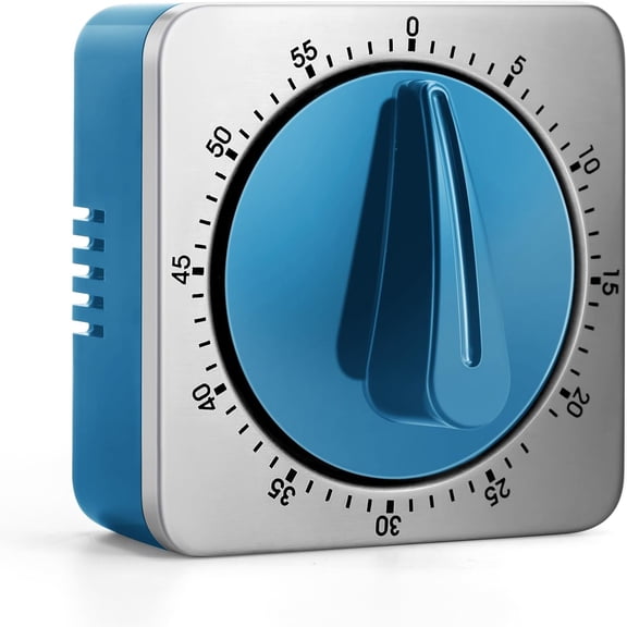 Kitchen s for Cooking, Chef Cooking Clock with Loud Alarm,100% Mechanical Desk - No Batteries Required -Magnetic Back, Exquisite Stainless Steel Body -Countdown Reminder Magnetic-Blue