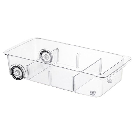 Kitchen sink rack pull-out transparent storage box with pulley partition
