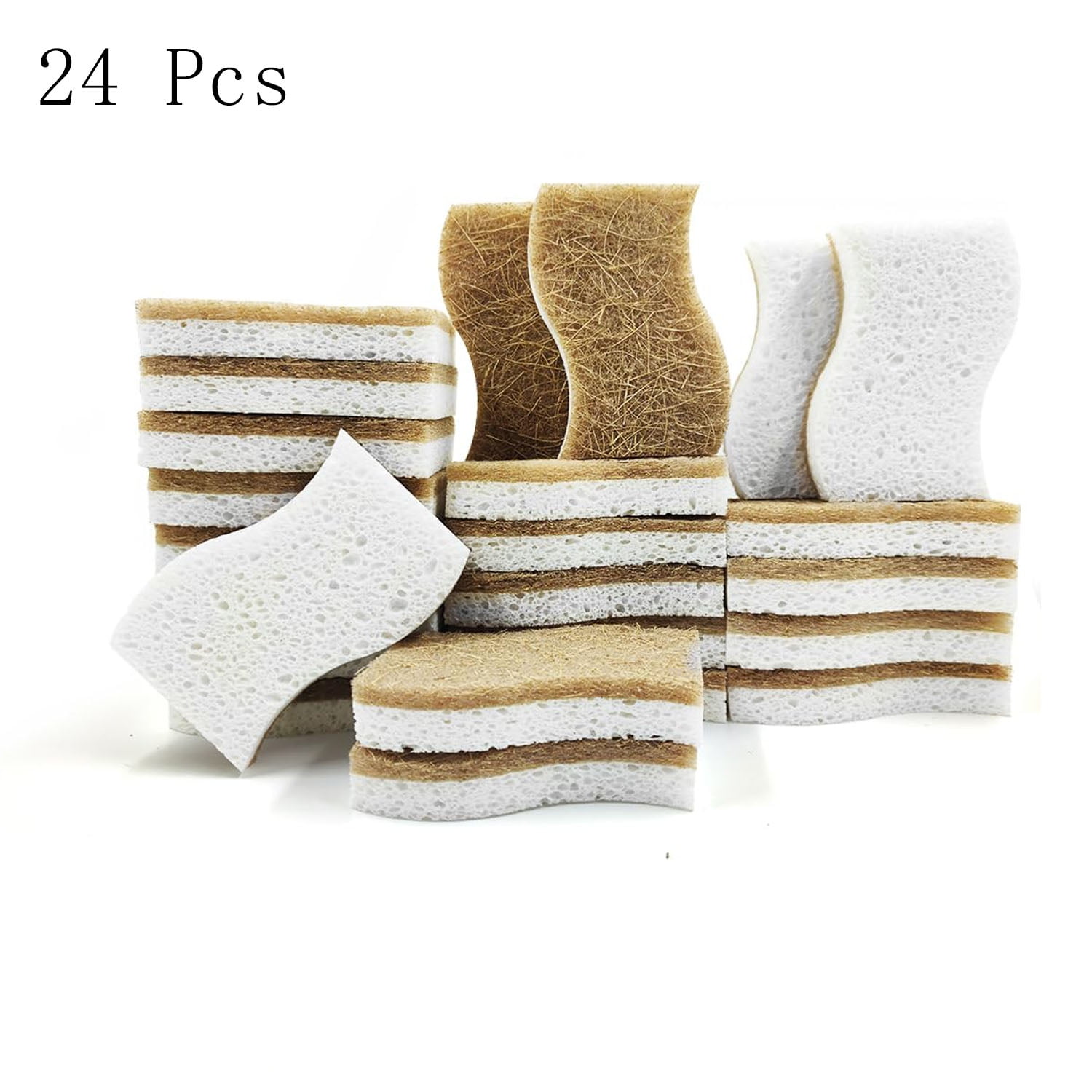 Kitchen sponge, compostable cellulose, non-scratch, high absorbency ...