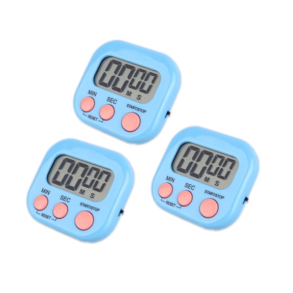 COREBAY 3-Pack Battery-Free Kitchen Timer, Large Numbers, Magnetic Back, Stand, Blue, Juegos de Temporizadores de Tiempo, Perfect for Cooking, Baking, Sports, Office.