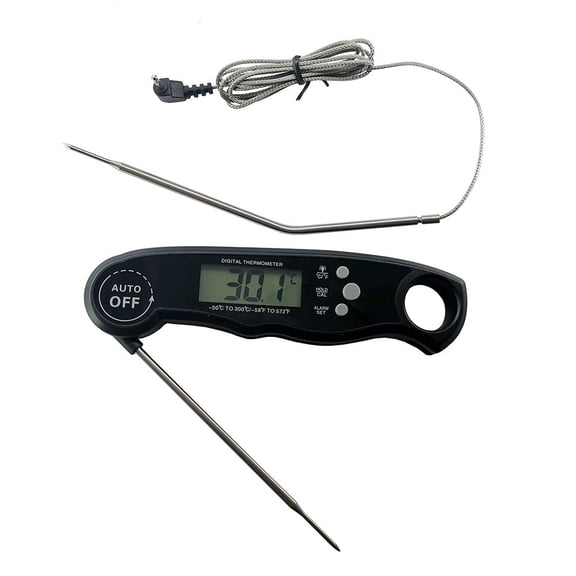 Kitchen touch digital grilled steak cooking fork food thermometer grilled meat folding kitchen oil thermometer milk water thermometer,black