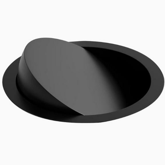 Kitchen trash can lid, stainless steel trash can lid, round recessed, swiveling waste chute lid for kitchen worktop office desk