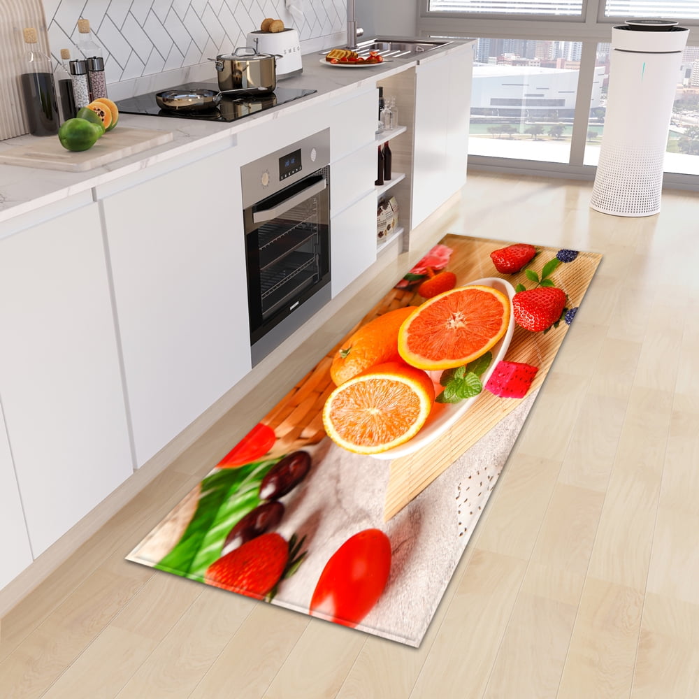 Kitchen vegetables fruits watermelon strawberry printed carpet yang ...