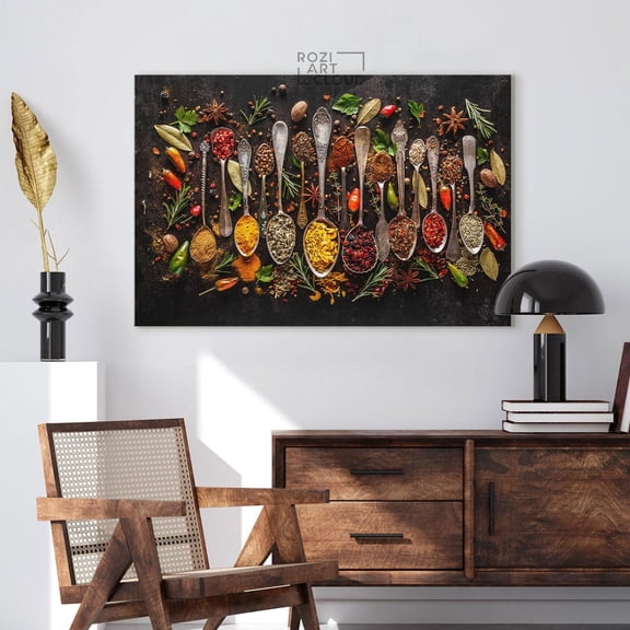 Kitchen wall art decor spice & herbs vintage print, moms, Unframed Paper Poster 11x14in