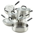 thumbnail image 1 of KitchenAid Stainless Steel 10 Pcs Cookware Set Induction Compatible, Metal Utensil and Dishwasher Safe, Brushed Stainless Steel, 1 of 15