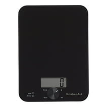 KitchenAid 11lb Digital Glass Top Kitchen and Food Scale Measures Liquid and Dry Ingredients Black