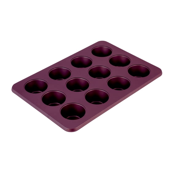 KitchenAid 12-Cup Aluminized Steel Nonstick Cupcake Pan and Muffin Tin, Beetroot Purple