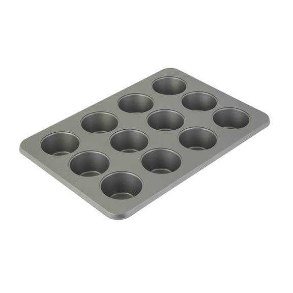KitchenAid 12-Cup Aluminized Steel Nonstick Cupcake Pan and Muffin Tin, Contour Silver