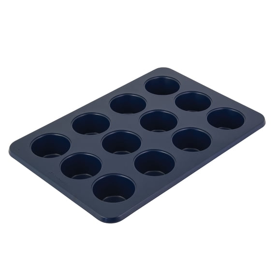 KitchenAid 12-Cup Aluminized Steel Nonstick Cupcake Pan and Muffin Tin, Ink Blue