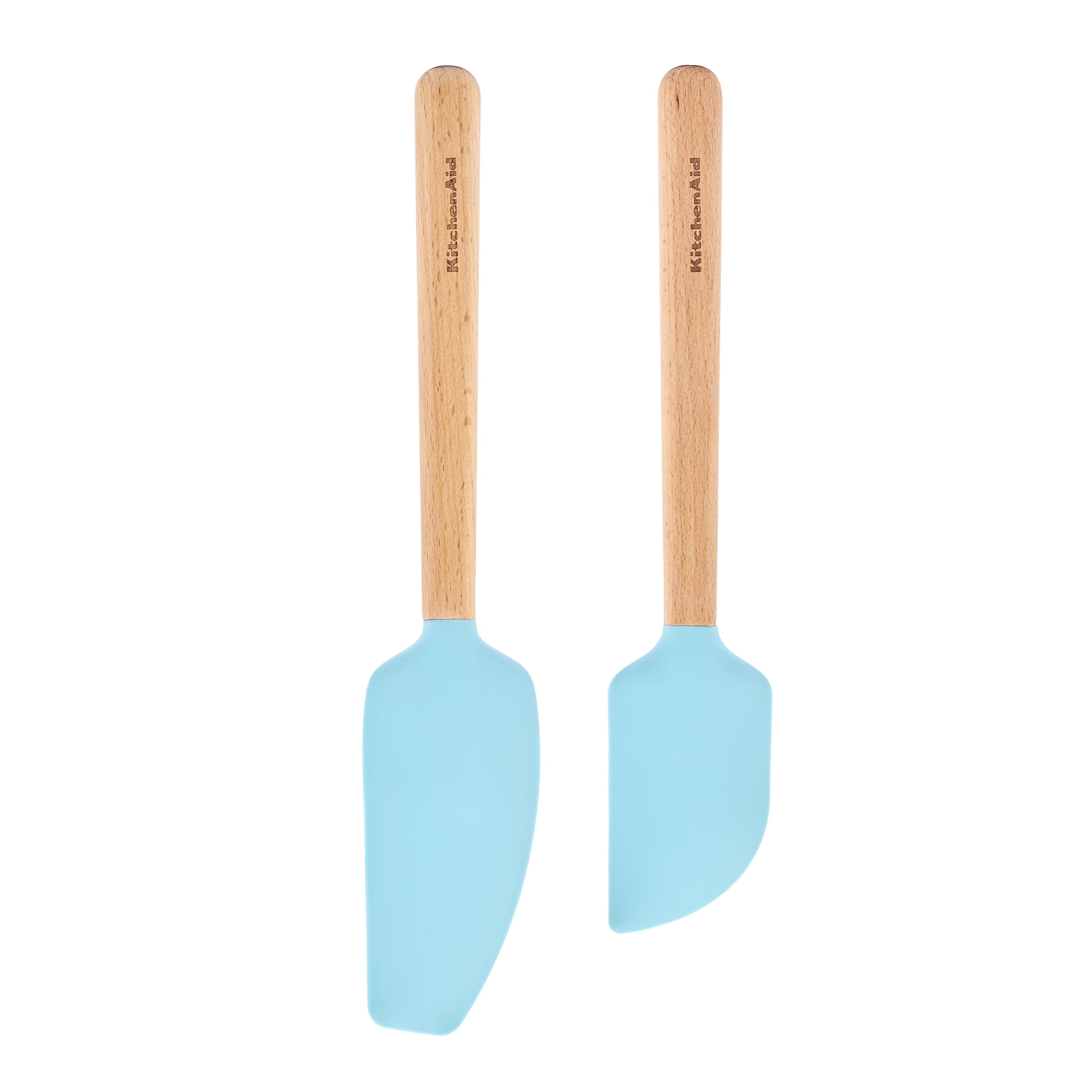 KitchenAid 2-Piece Silicone Mixing Spatula and Scraper Set for Cooking, Mineral Water
