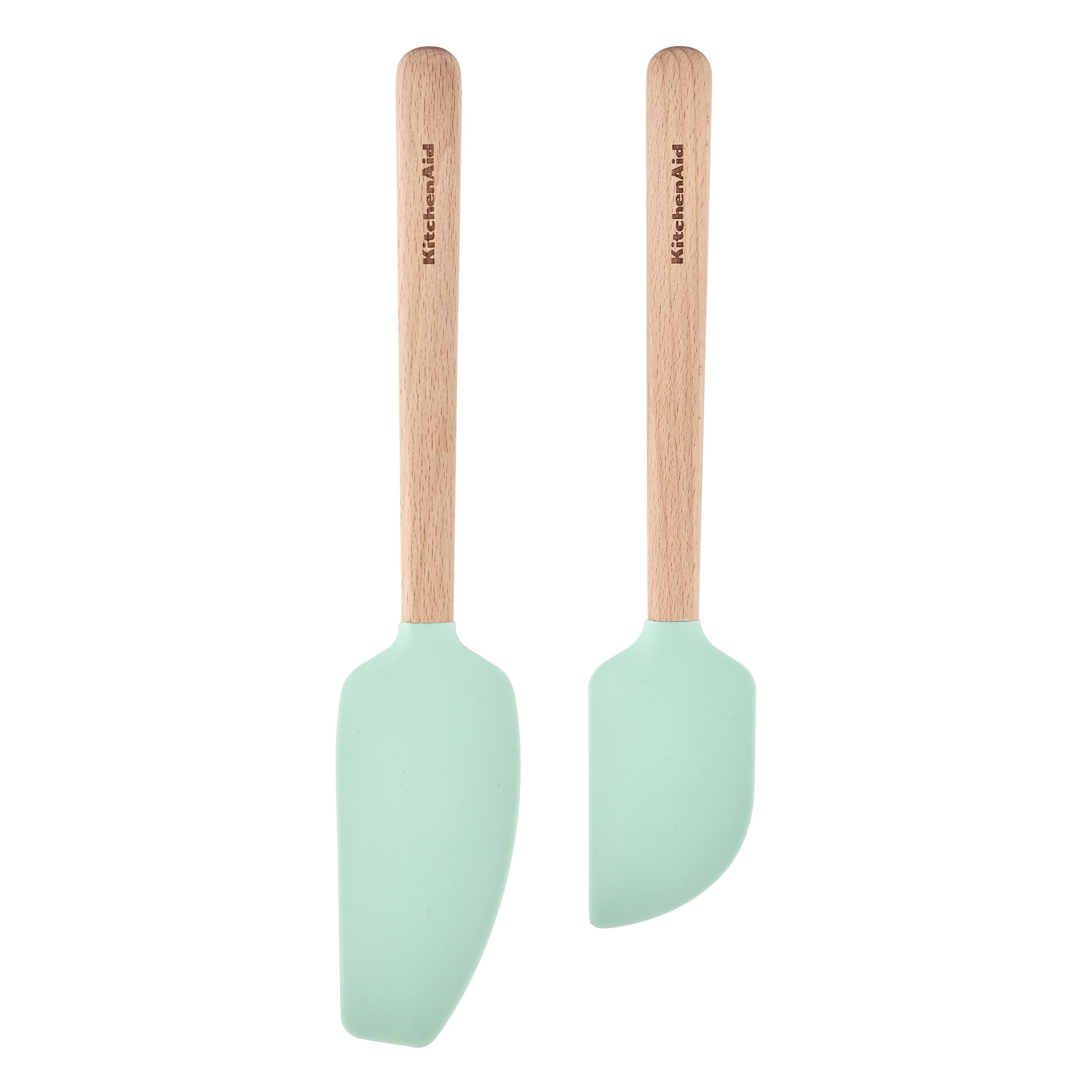 KitchenAid 2-Piece Silicone Mixing Spatula and Scraper Set for Cooking, Spearmint