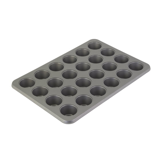 KitchenAid 24-Cup Aluminized Steel Nonstick Mini Cupcake Pan and Muffin Tin, Contour Silver