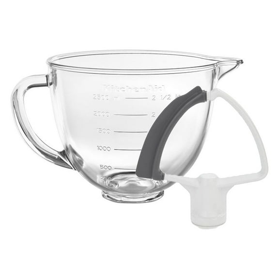 KitchenAid 3.5-Quart Glass Bowl + Flex Edge Beater | Fits 3.5-Quart KitchenAid Artisan Mini Tilt-Head Stand Mixers