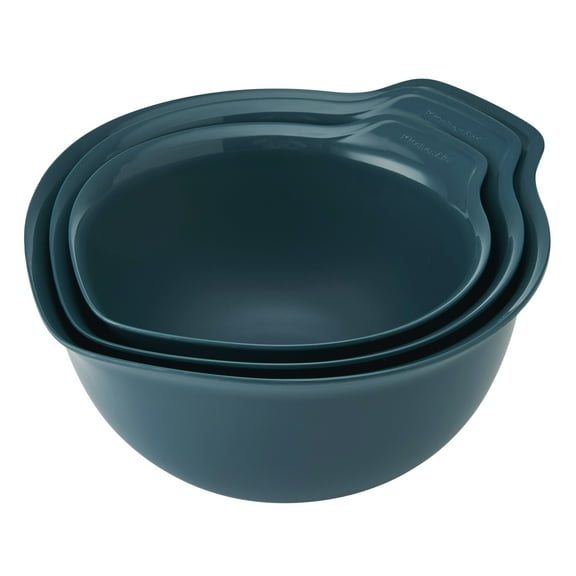 KitchenAid 3-Piece Nesting Plastic Mixing Bowls Set, Agave