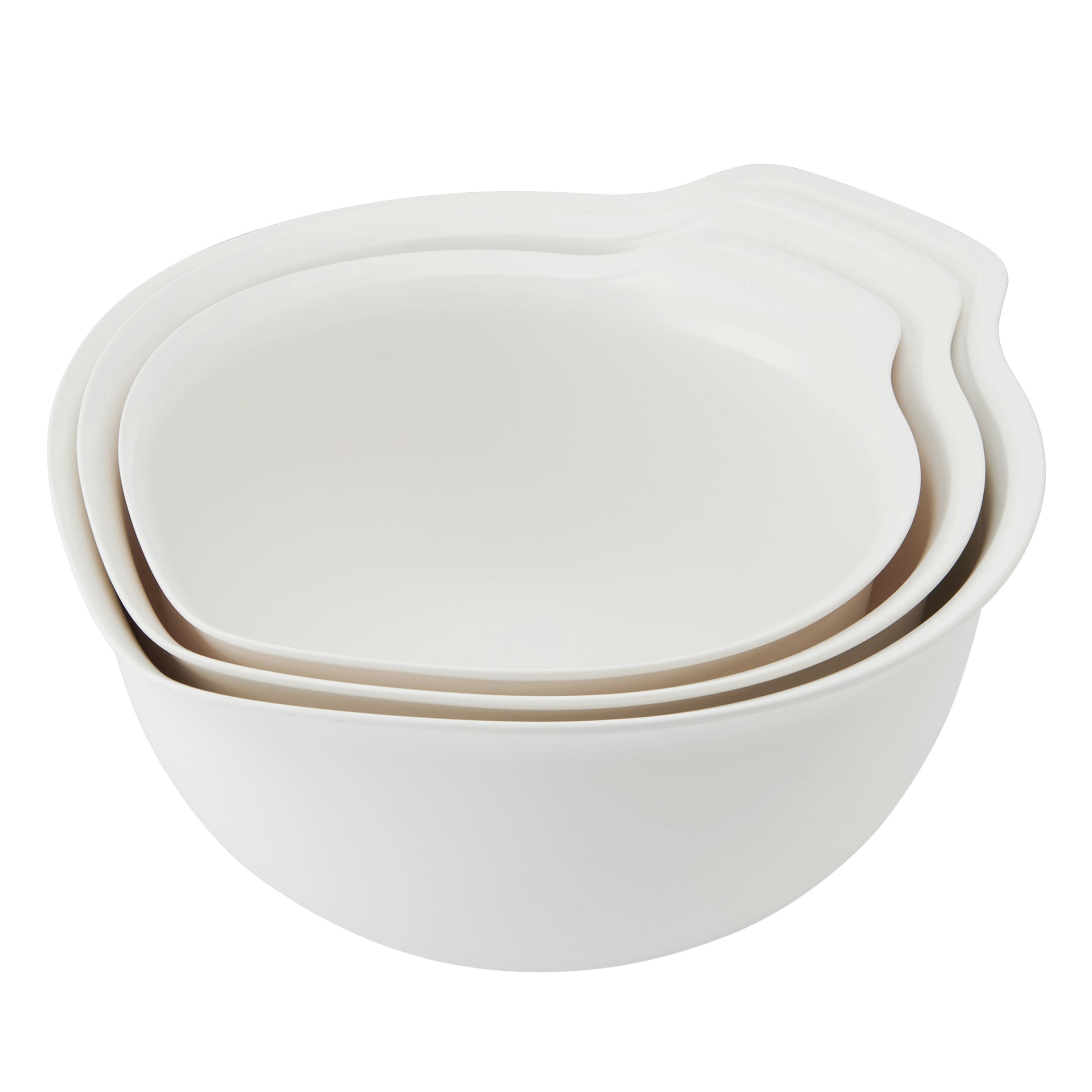 KitchenAid 3-Piece Nesting Plastic Mixing Bowls Set, Porcelain