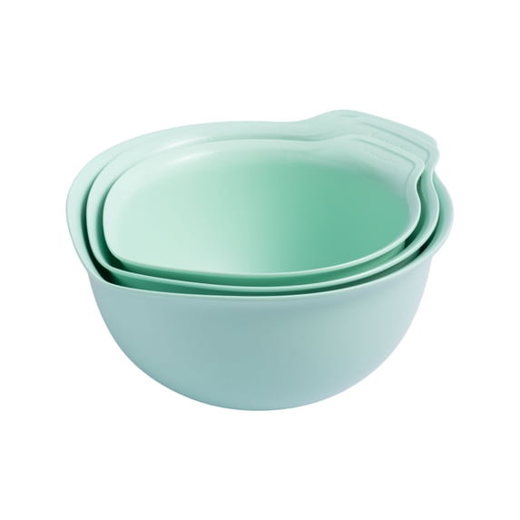 KitchenAid 3-Piece Nesting Plastic Mixing Bowls Set, Spearmint