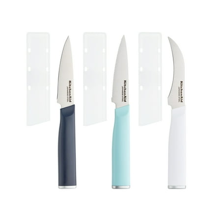 KitchenAid 3-Piece Paring Knife Set, High Carbon Stainless Steel Kitchen Knife Set, Razor-Sharp Blades, Assorted Colors