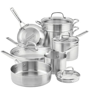 Momostar Induction Pots and Pans, Stainless Steel Pots and Pans Set 4pcs with Lid, Induction Cookware for Oven & Dishwasher Safe by Mo