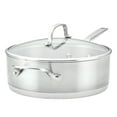 thumbnail image 1 of KitchenAid 3-Ply Base 4.5 Quart Stainless Steel Induction Sauté Pan with Helper Handle and Lid, Metal Utensil and Dishwasher Safe and Oven Safe to 500°F, Brushed Stainless Steel, 1 of 11