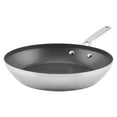 thumbnail image 1 of KitchenAid 3-Ply Base 12 Inch Stainless Steel Nonstick Induction Frying Pan, Dishwasher Safe and Oven Safe to 500°F, Brushed Stainless Steel, 1 of 12