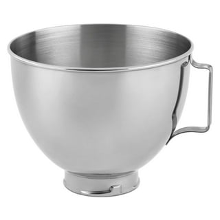 Gvode Ceramic Mixer Attachment Fit all Kitchenaid Mixer Bowl, 4.5-5Q  Tilt-Head Ceramic Bowl for Kitchenaid Mixer, 5 QT Kitchenaid Bowl - White  (does not include kitchenaid stand mixer)