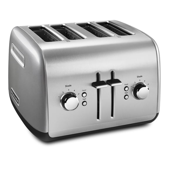 KitchenAid 4-Slice Toaster with Manual High-Lift Lever, Contour Silver, KMT4115